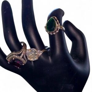 Triple silver ring lot